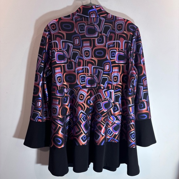 JOSEPH RIBKOFF Sz 16 (estimated) Geometric Patterned Blazer Jacket Sheen - Picture 7 of 7